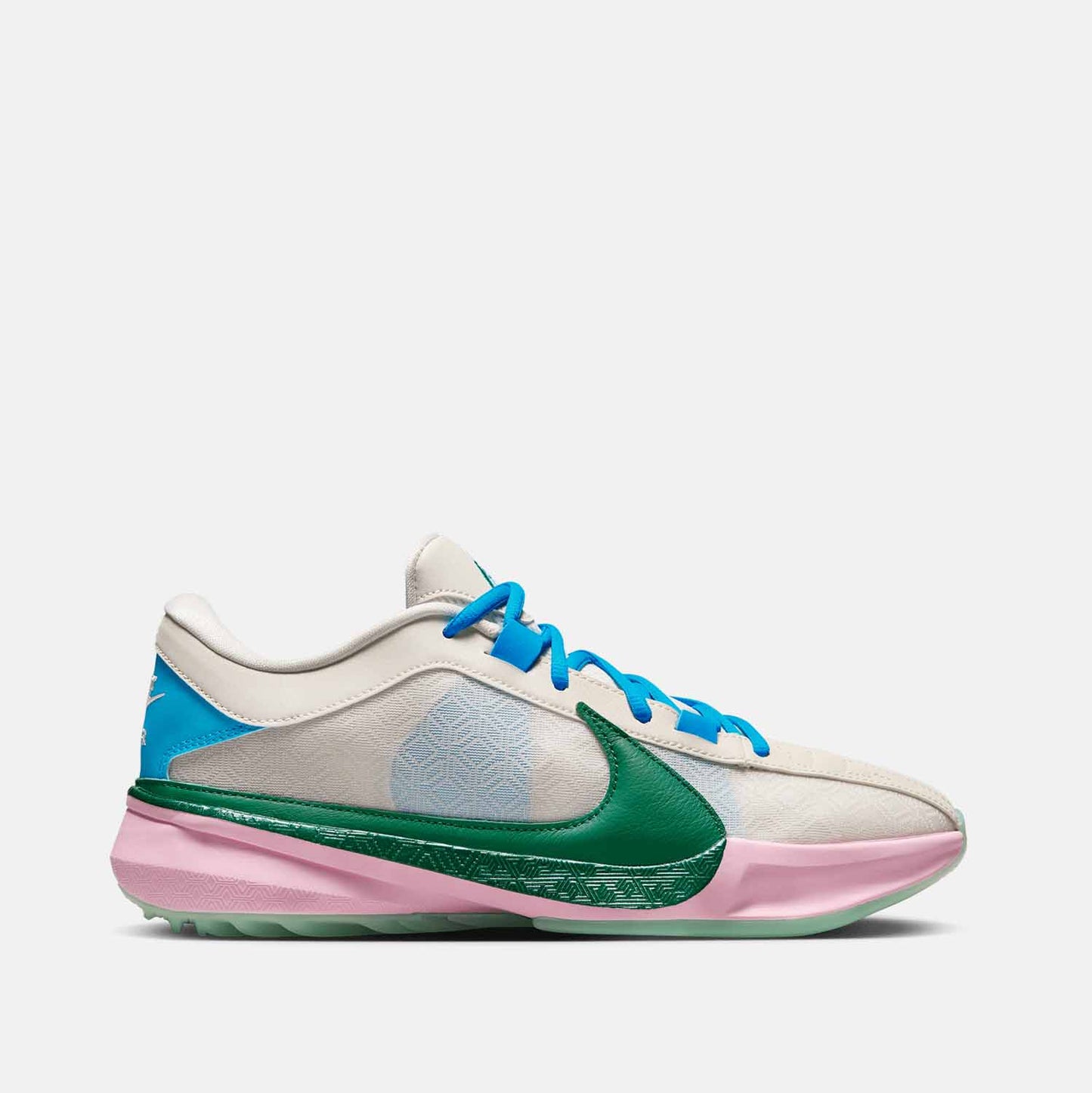 Side view of the Men's Nike Zoom Freak 5 'The Hard Way'.