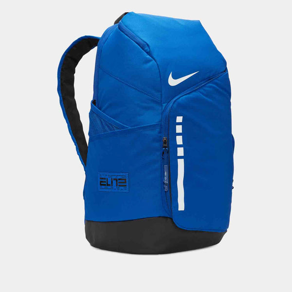 Front/side view of the Nike Hoops Elite Backpack.