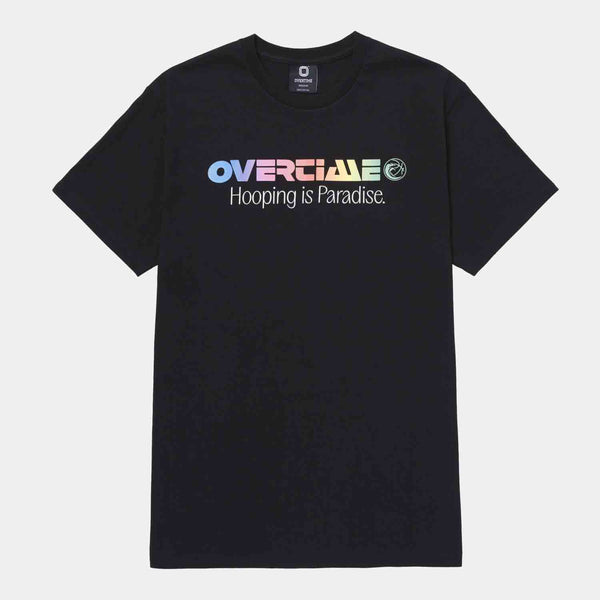 Front view of the Overtime Electric Paradise Tee.