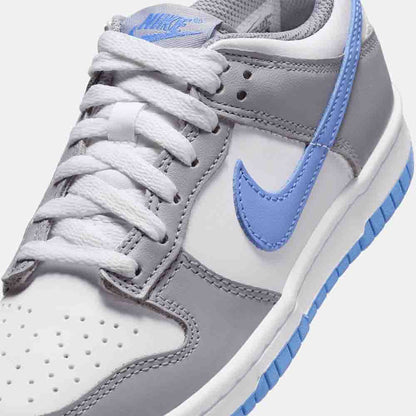 Up close, front view of the Nike Kids' Dunk Low.
