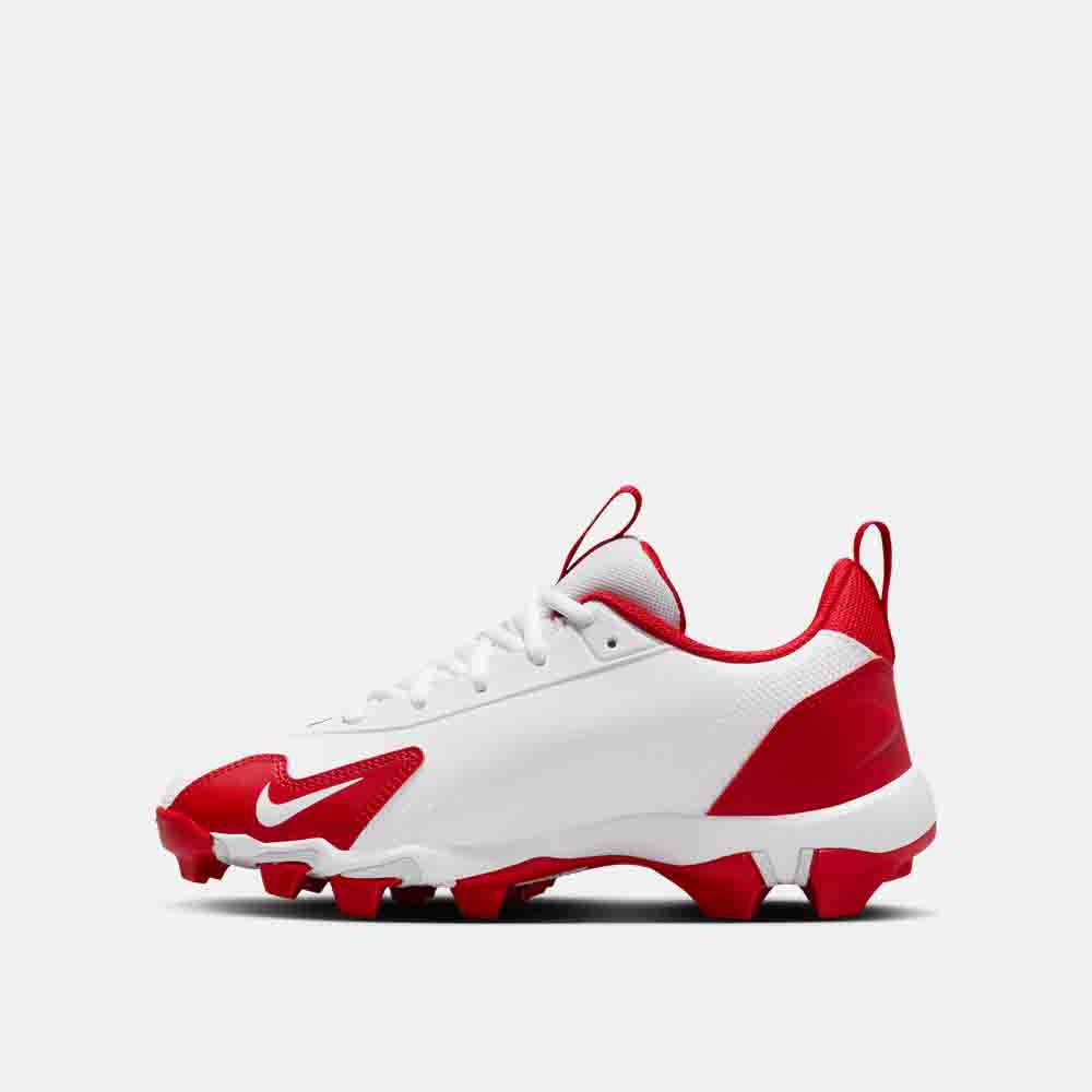 Side medial view of the Nike Kids' Force Trout 9 Keystone Baseball Cleats.
