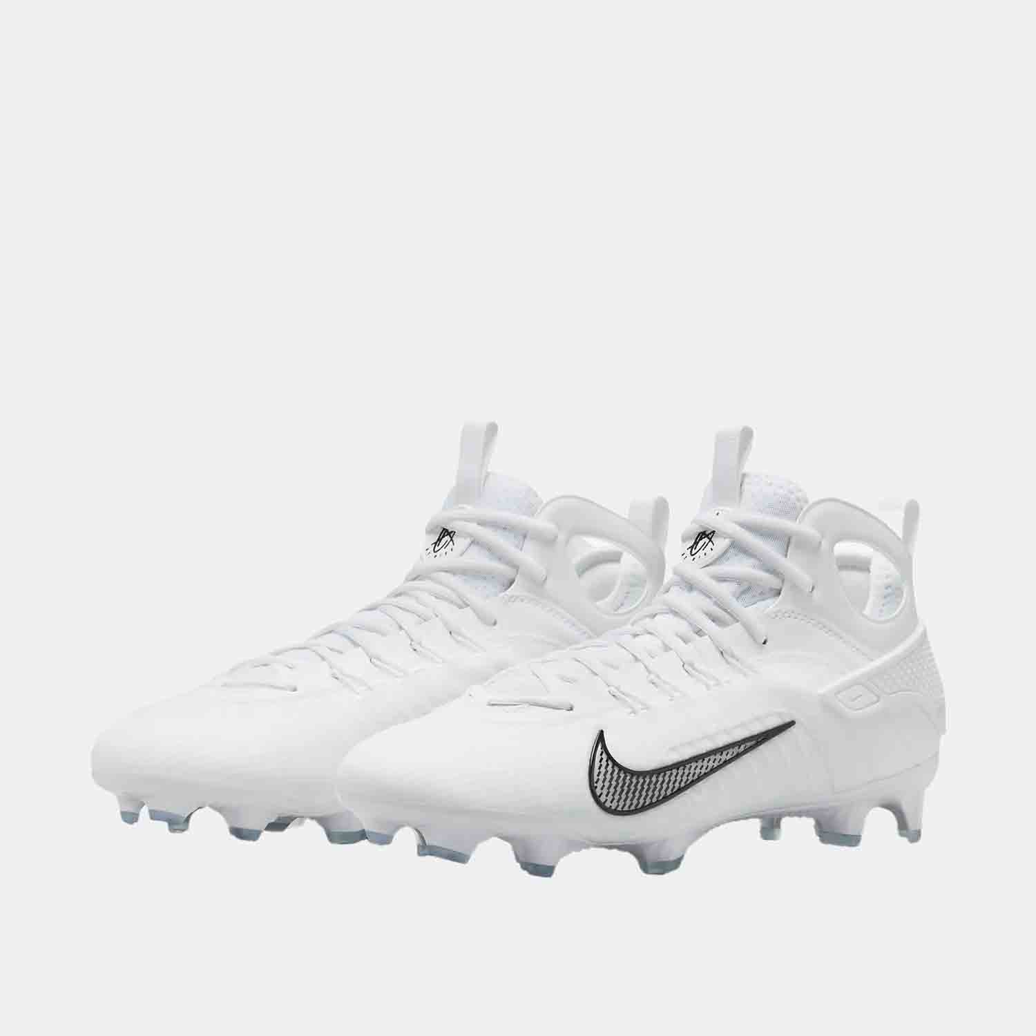 Front view of the Men's Nike Huarache 9 Elite Mid Lacrosse Cleats.