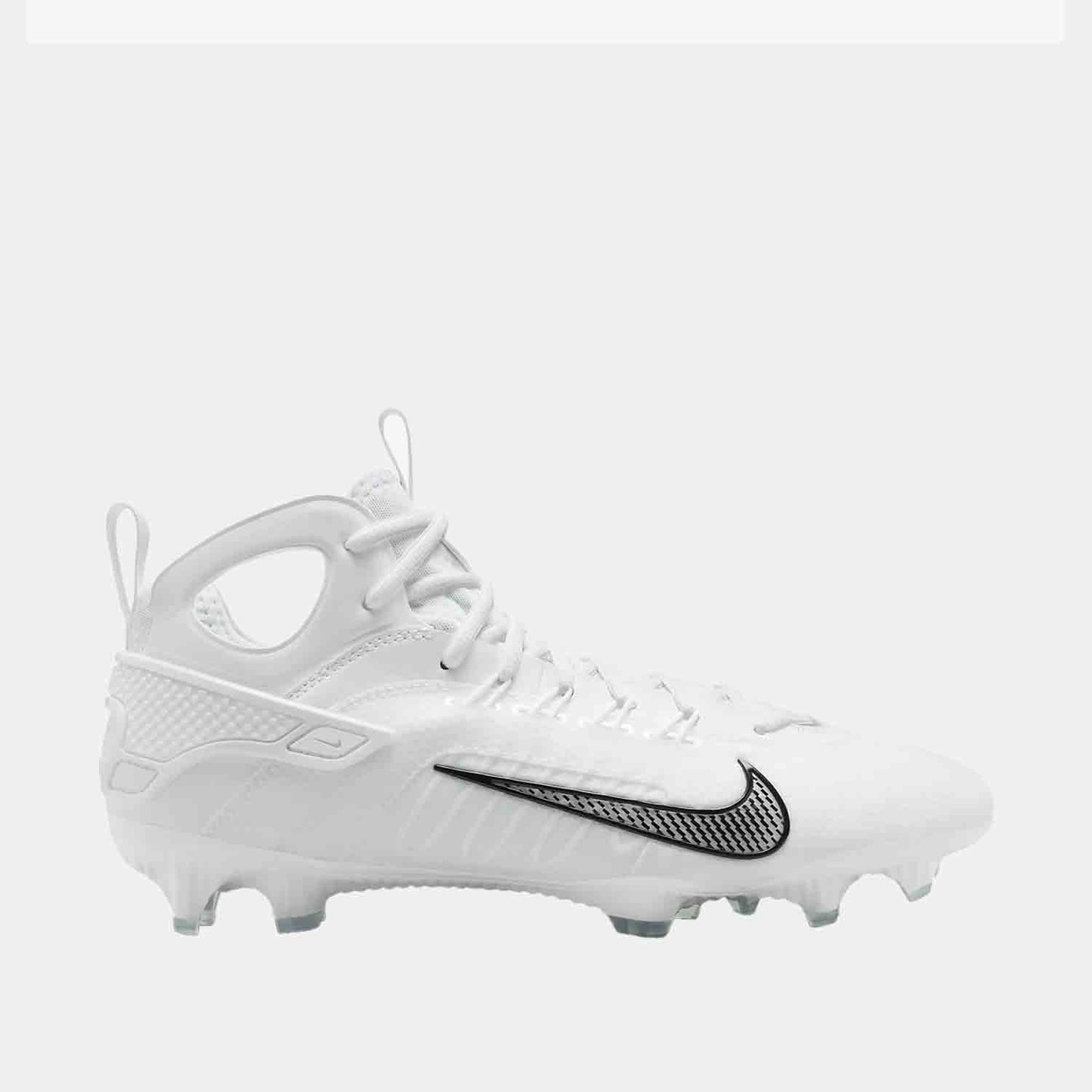Side view of the Men's Nike Huarache 9 Elite Mid Lacrosse Cleats.