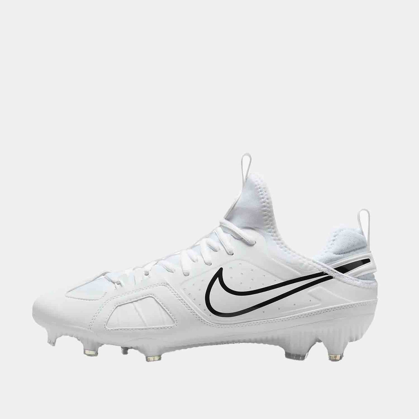 Side medial view of the Men's Nike Huarache 9 Varsity Lacrosse Cleats.