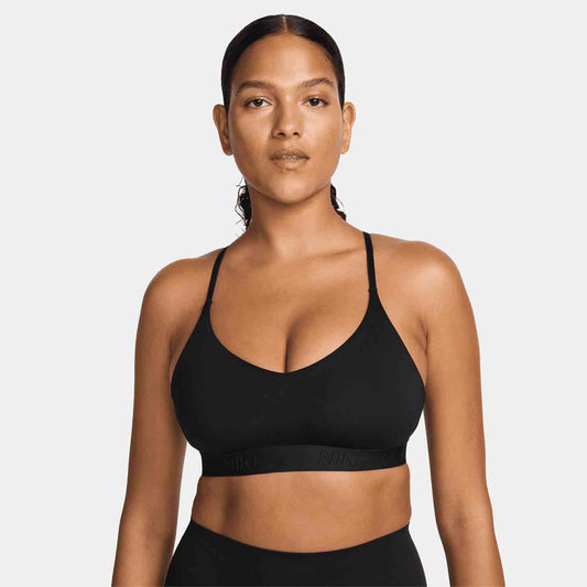 Front view of the Nike Women's Padded Adjustable Sports Bra.