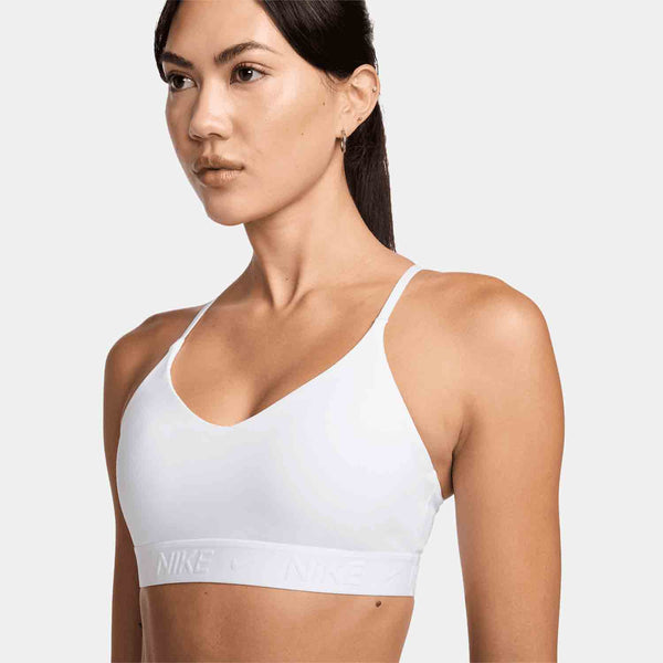 Front view of the Nike Women's Padded Adjustable Sports Bra.