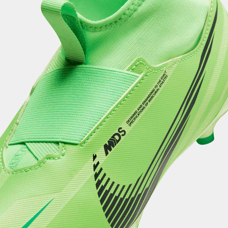 Up close front view of Nike Jr. Superfly 9 Academy Mercurial Dream Speed Soccer Cleats.