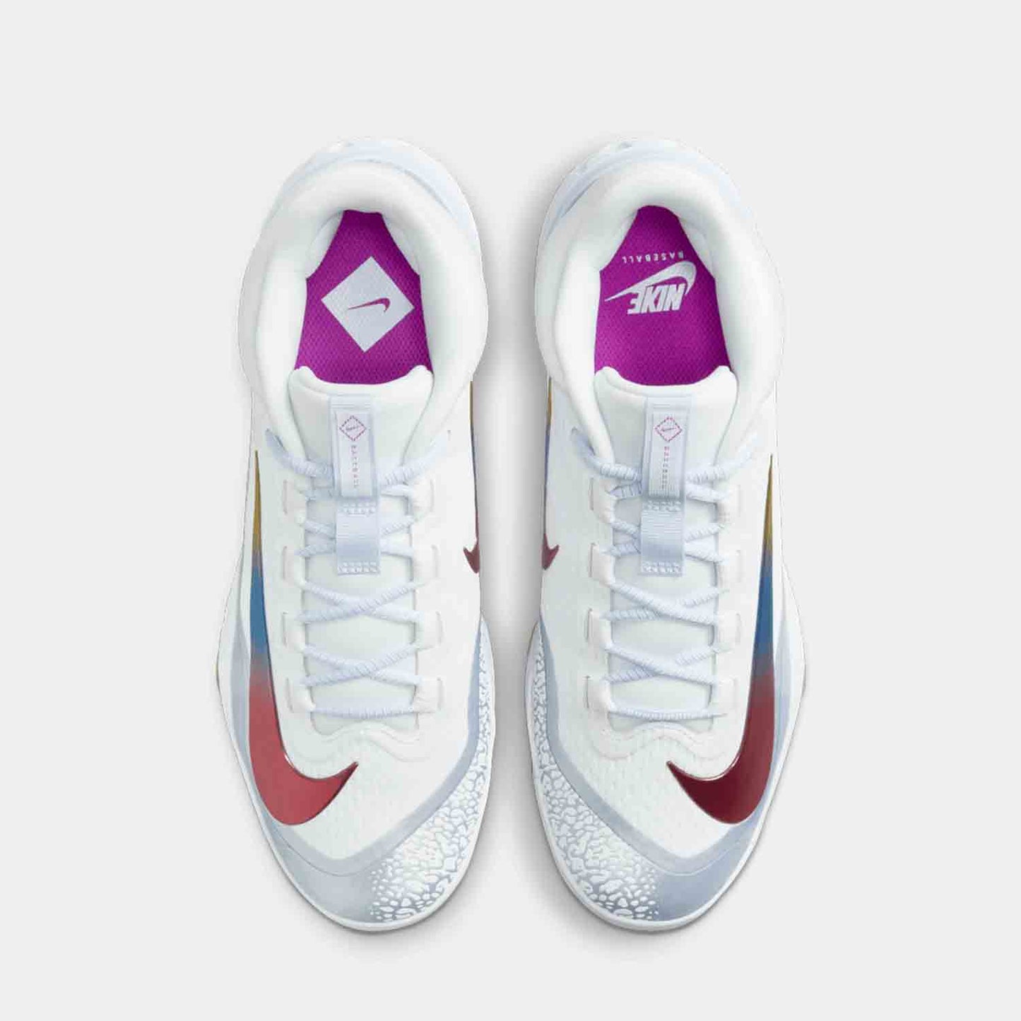 Top view of the Men's Alpha Huarache Elite 4 Low MCS Baseball Cleats.