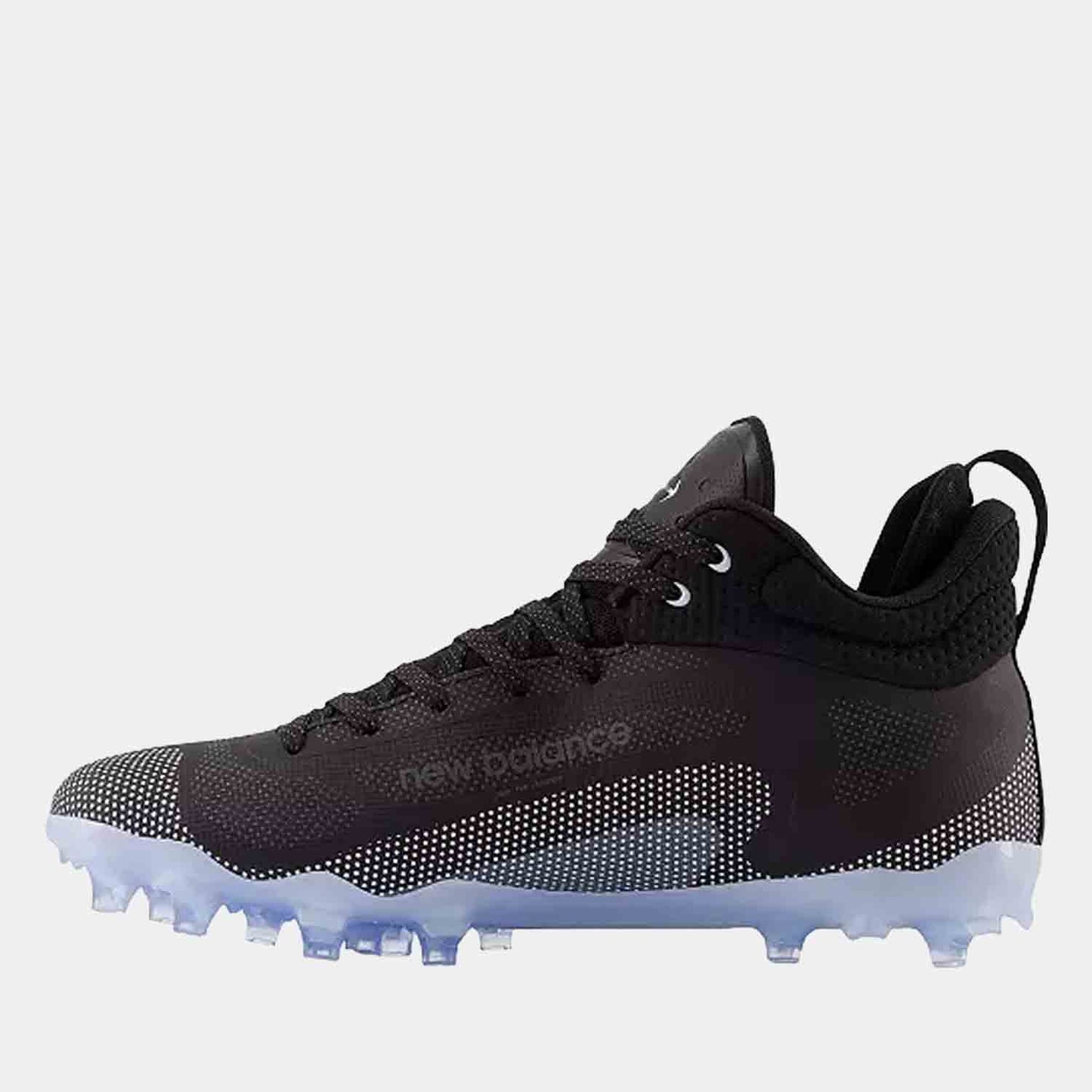 Side medial view of the Men's New Balance FreezeLX v4 TPU Lacrosse Cleats.