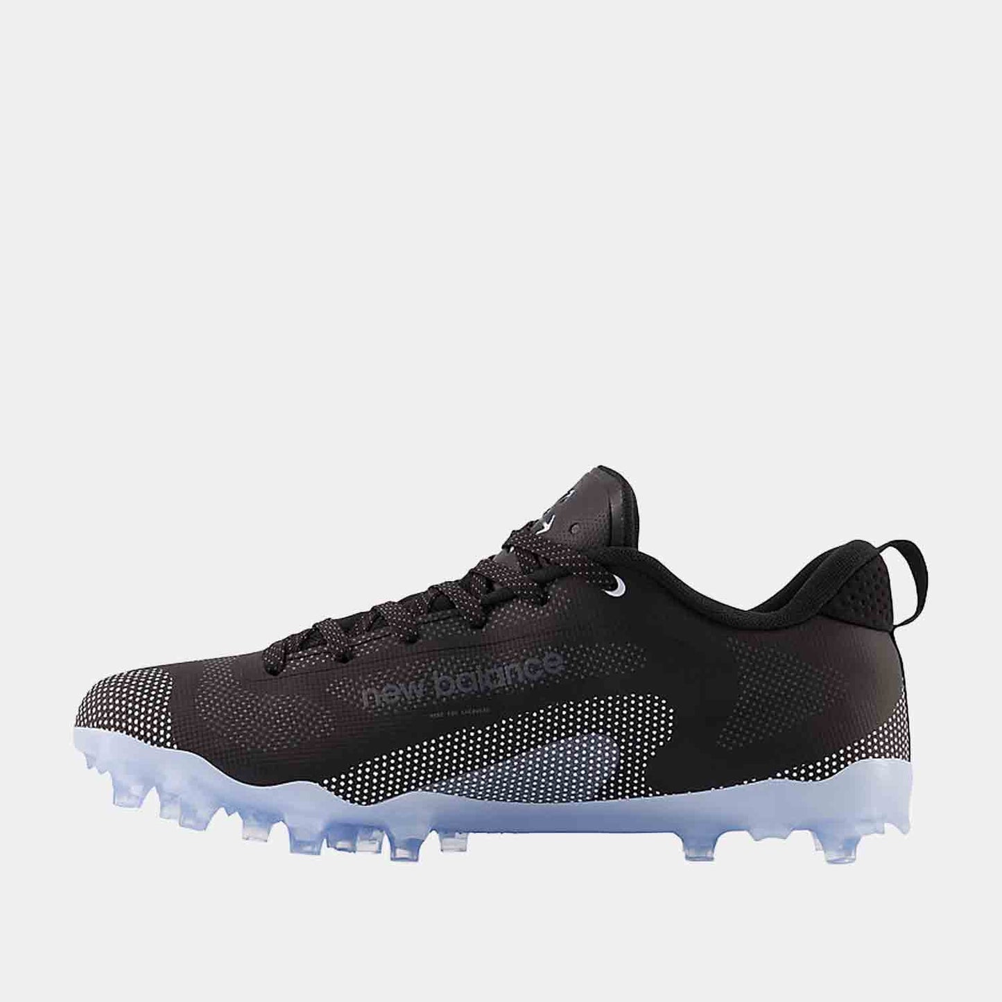 Side medial view of the Men's FreezeLX v4 Low TPU Lacrosse Cleats.