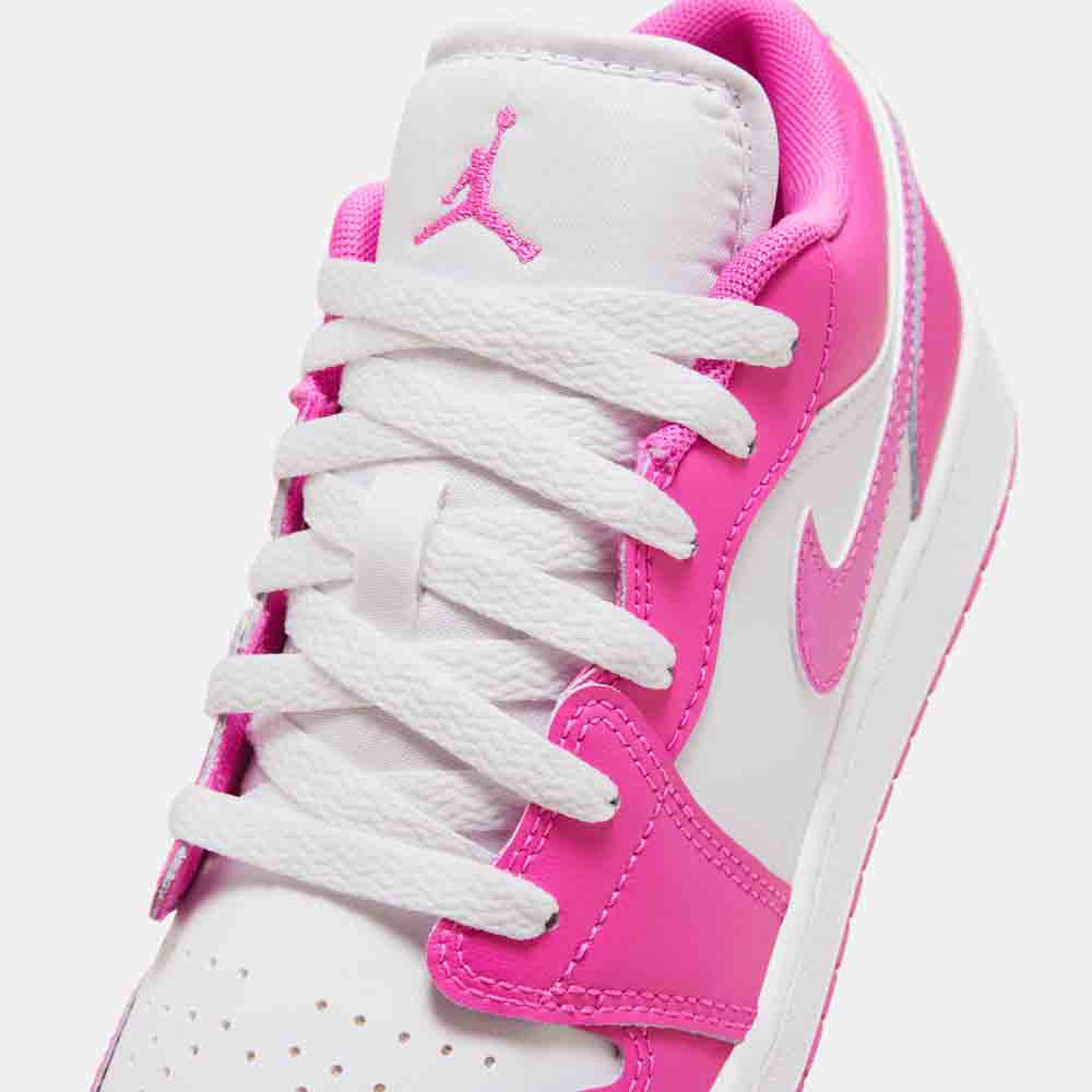 Up close, front view of the Kids' Air Jordan 1 Low.