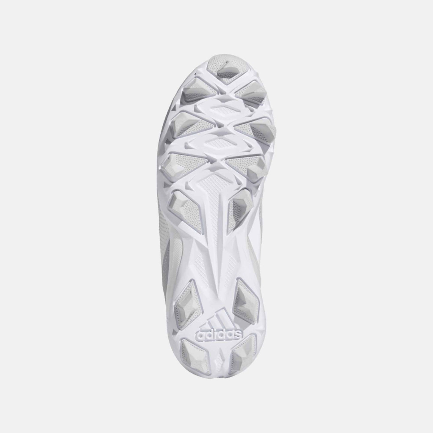 Bottom view of Adidas Kids' Icon 7 Mid Molded TPU Baseball Cleats.