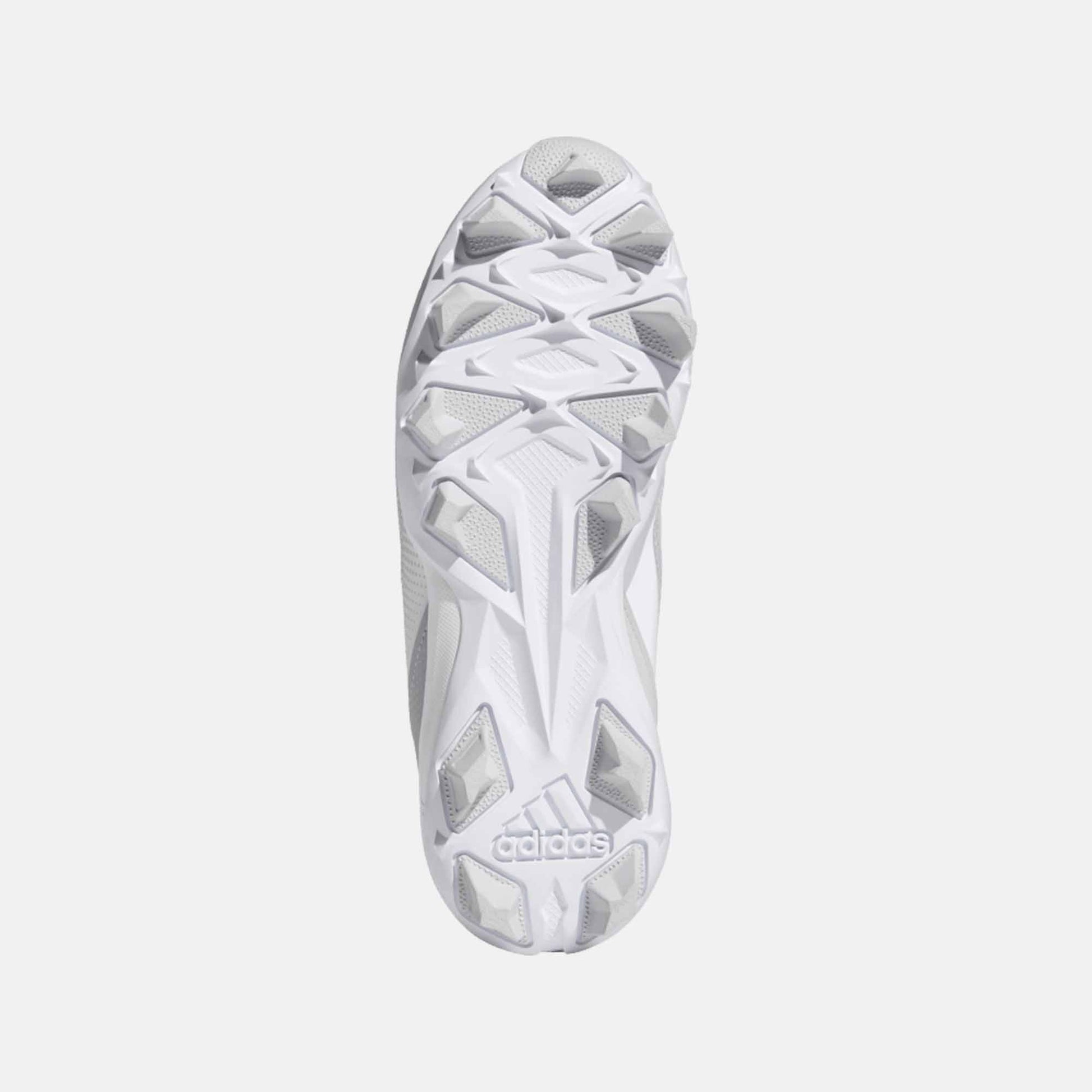 Bottom view of Adidas Kids' Icon 7 Mid Molded TPU Baseball Cleats.