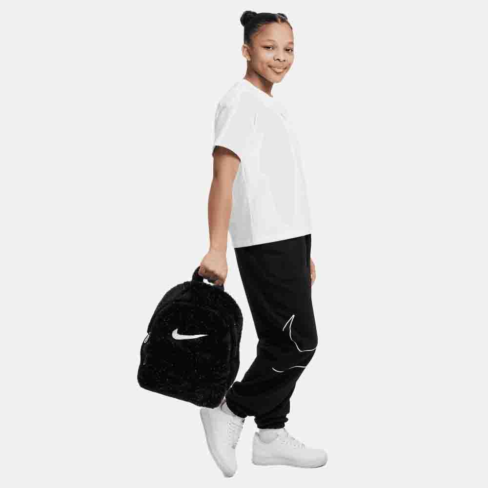 Front view of the Nike Big Kids' Faux Fur Backpack.