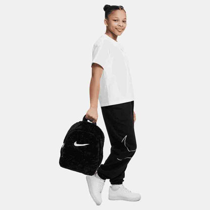 Front view of the Nike Big Kids' Faux Fur Backpack.