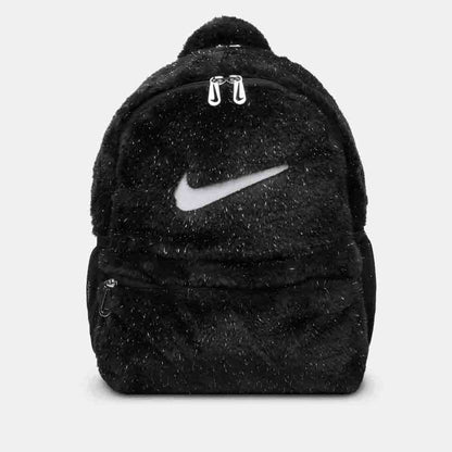 Front view of the Nike Big Kids' Faux Fur Backpack.