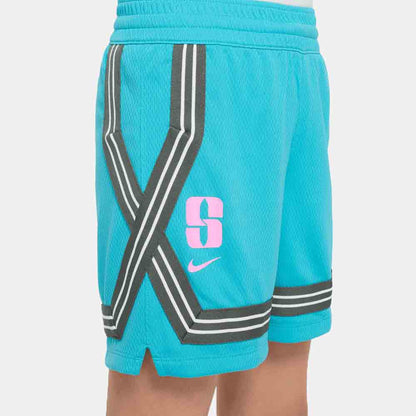 Side view of the Nike Kids' Sabrina Dri-FIT Basketball Shorts.