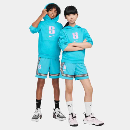 Front view of the Nike Kids' Sabrina Dri-FIT Basketball Shorts.