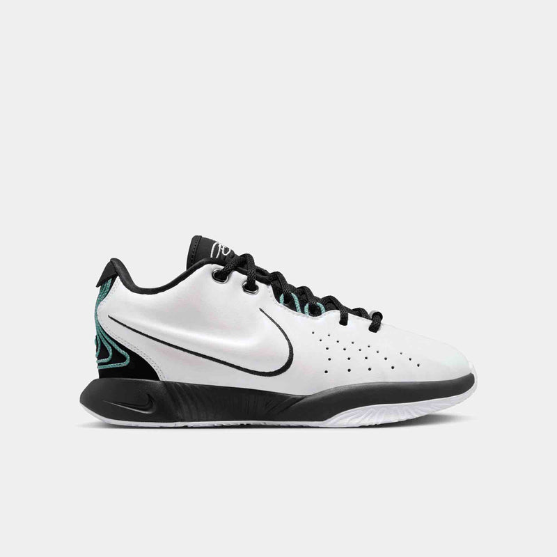 Side view of Nike Kids' LeBron XXI 'Conchiolin' Basketball Shoes.