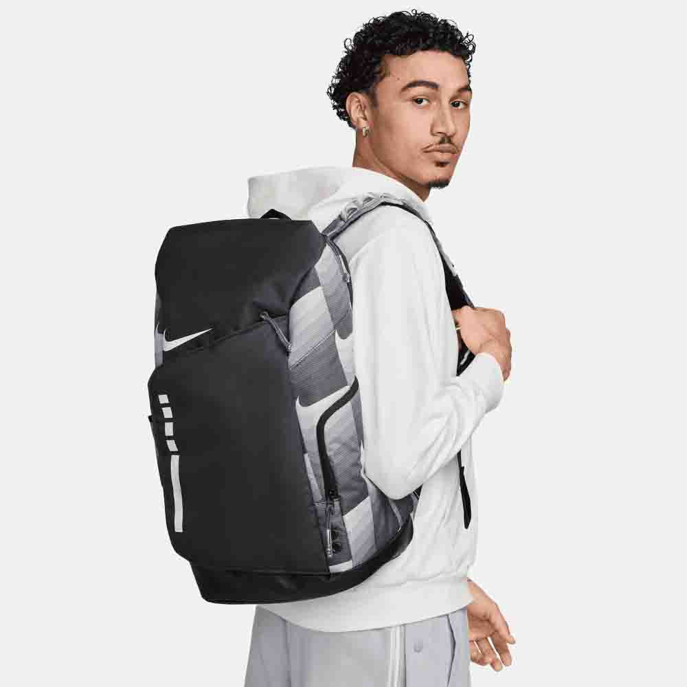Side view of the Nike Hoops Elite Printed Backpack.