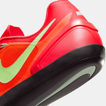 Up close, rear view of the Nike Zoom Rotational 6 Throwing Shoes.