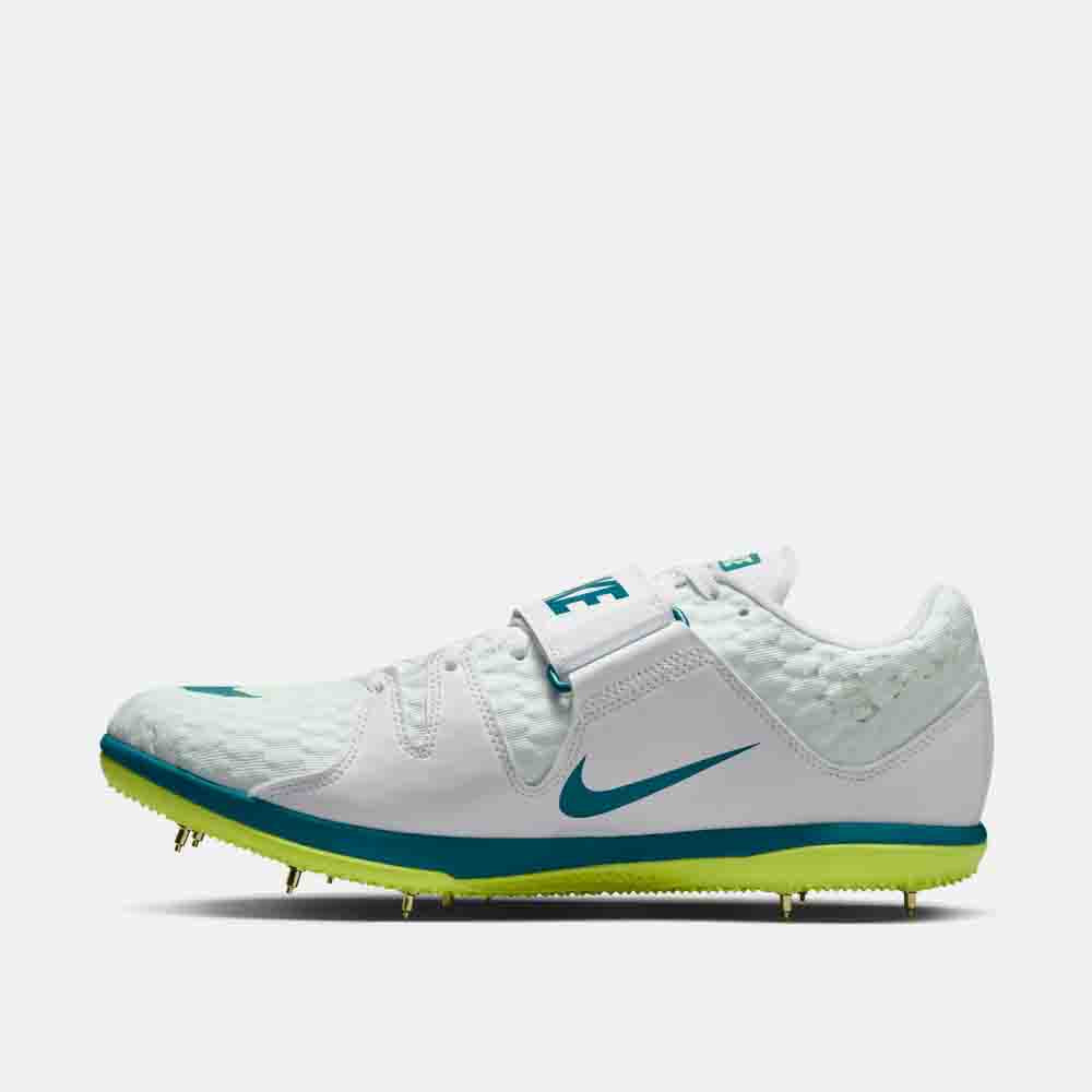 Side medial view of the Nike High Jump Elite Jumping Spikes.
