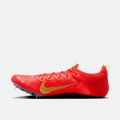 Side medial view of the Nike Superfly Elite 2 Sprinting Spikes.