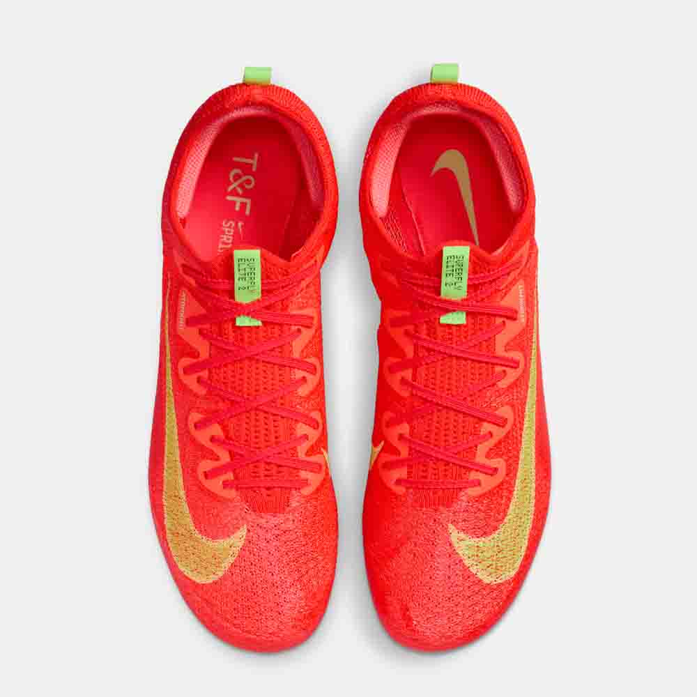 Top view of the Nike Superfly Elite 2 Sprinting Spikes.