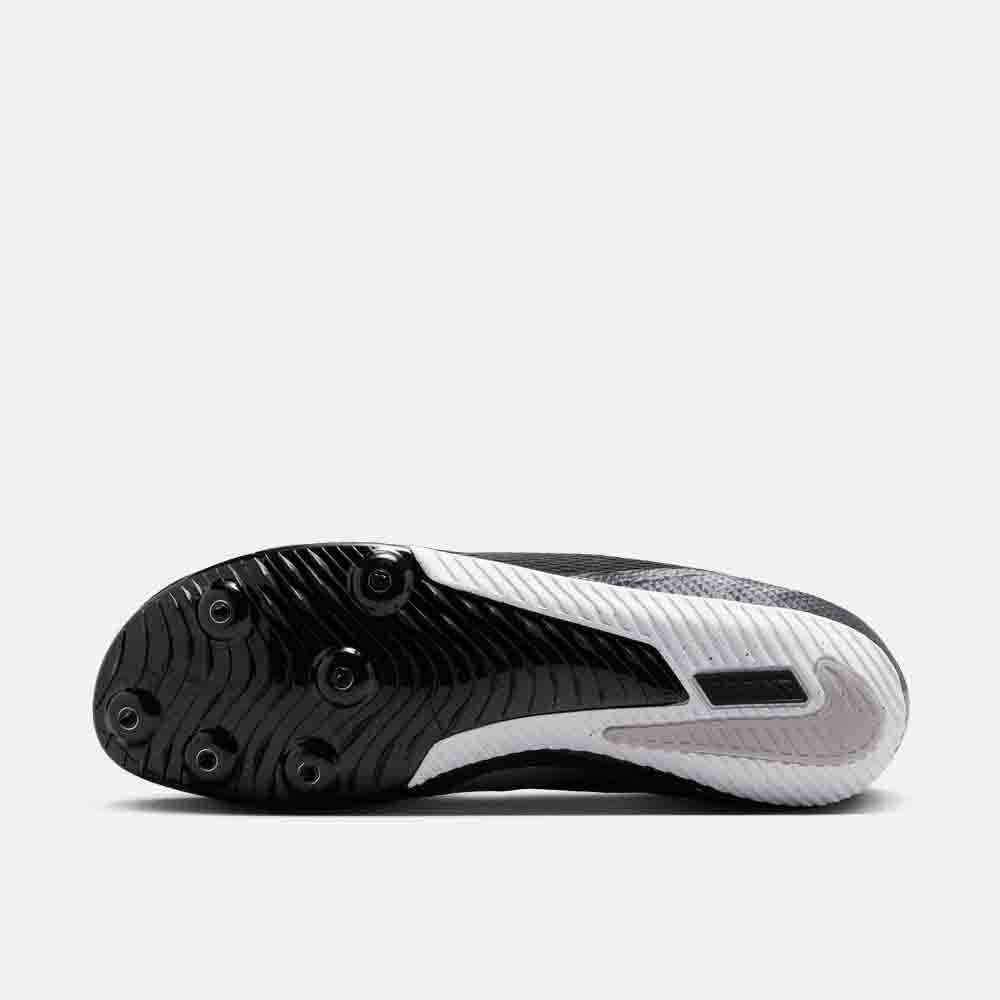 Bottom view of the Nike Zoom Rival Sprinting Spikes.