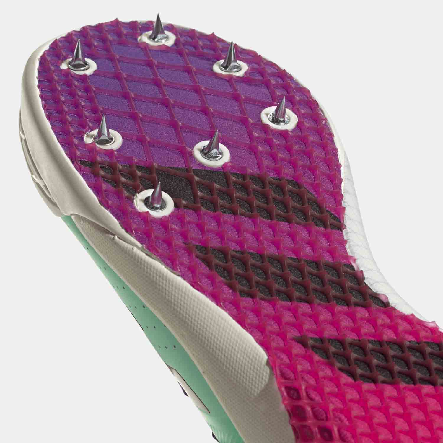 Up close, rear view of Adidas Adizero Javelin Shoes.