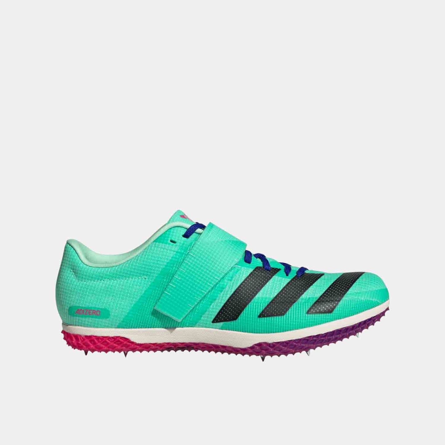 Side view of the Adidas Adizero High Jump Shoes.