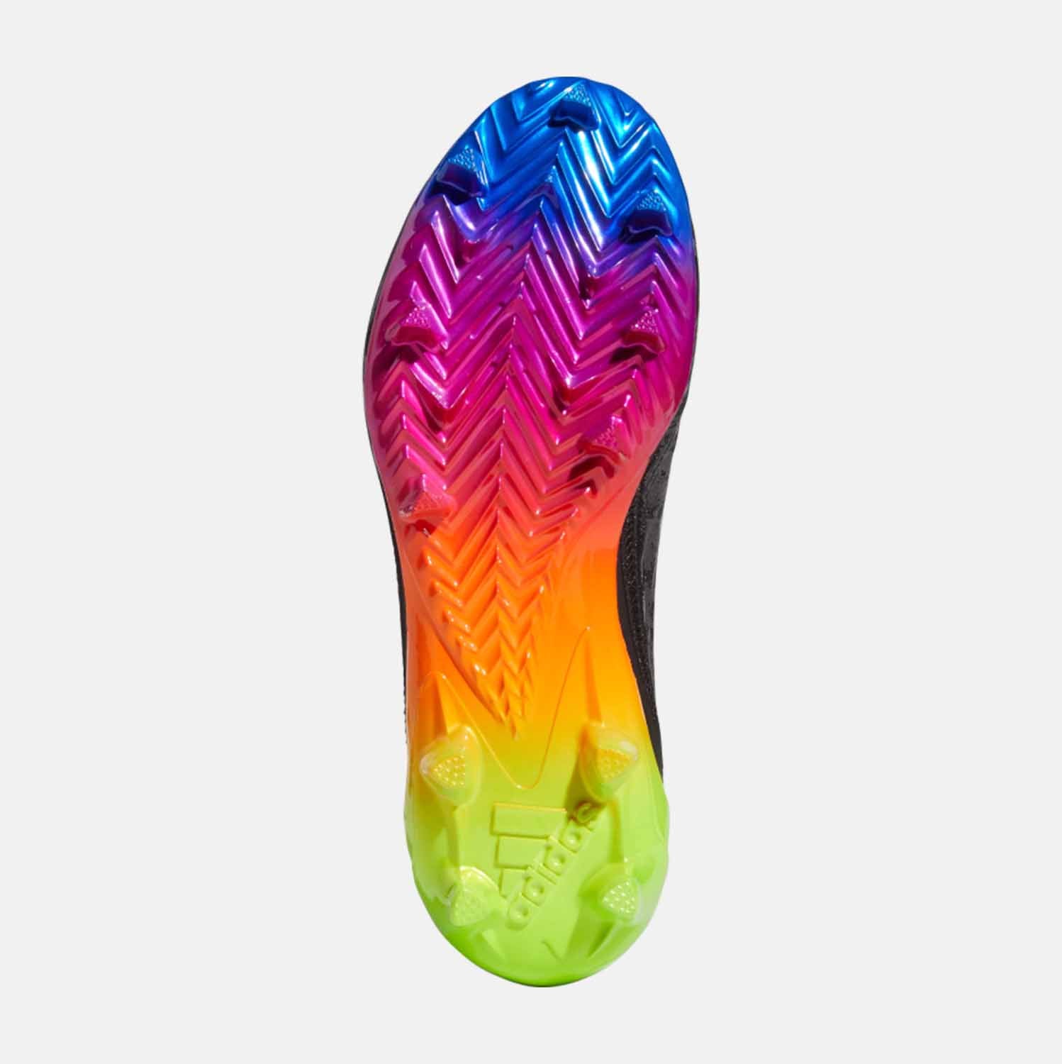 Bottom view of Adidas Adizero Cleats 'Emojis-Core Black'.