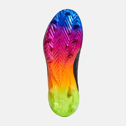 Bottom view of Adidas Adizero Cleats 'Emojis-Core Black'.