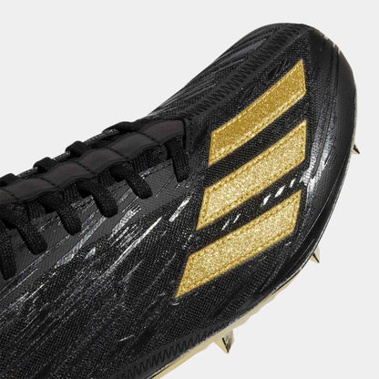Up close, front view of Adidas Adizero Men's Football Cleats.