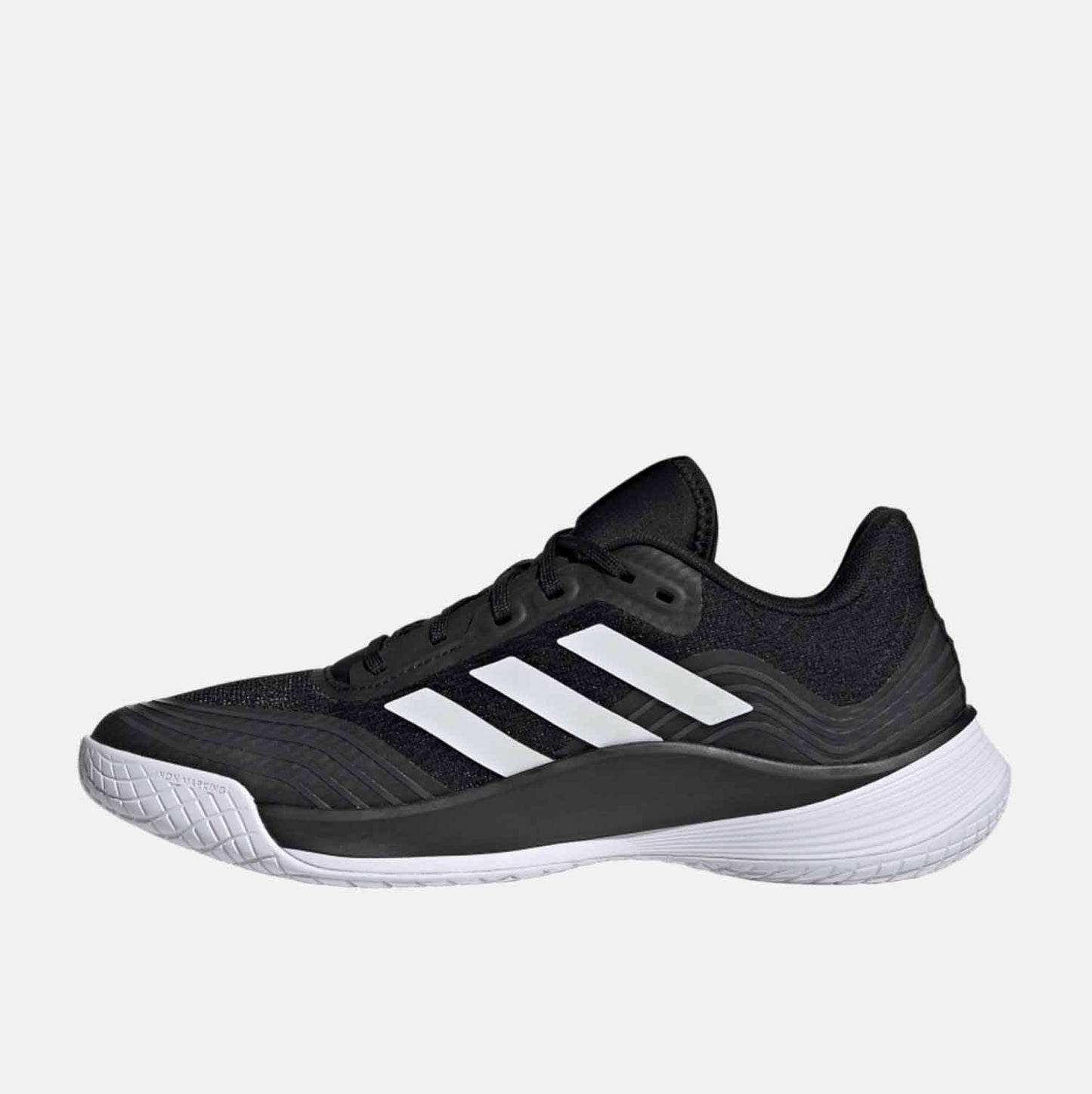 Side medial view of Women's Adidas Novaflight Volleyball Shoes.