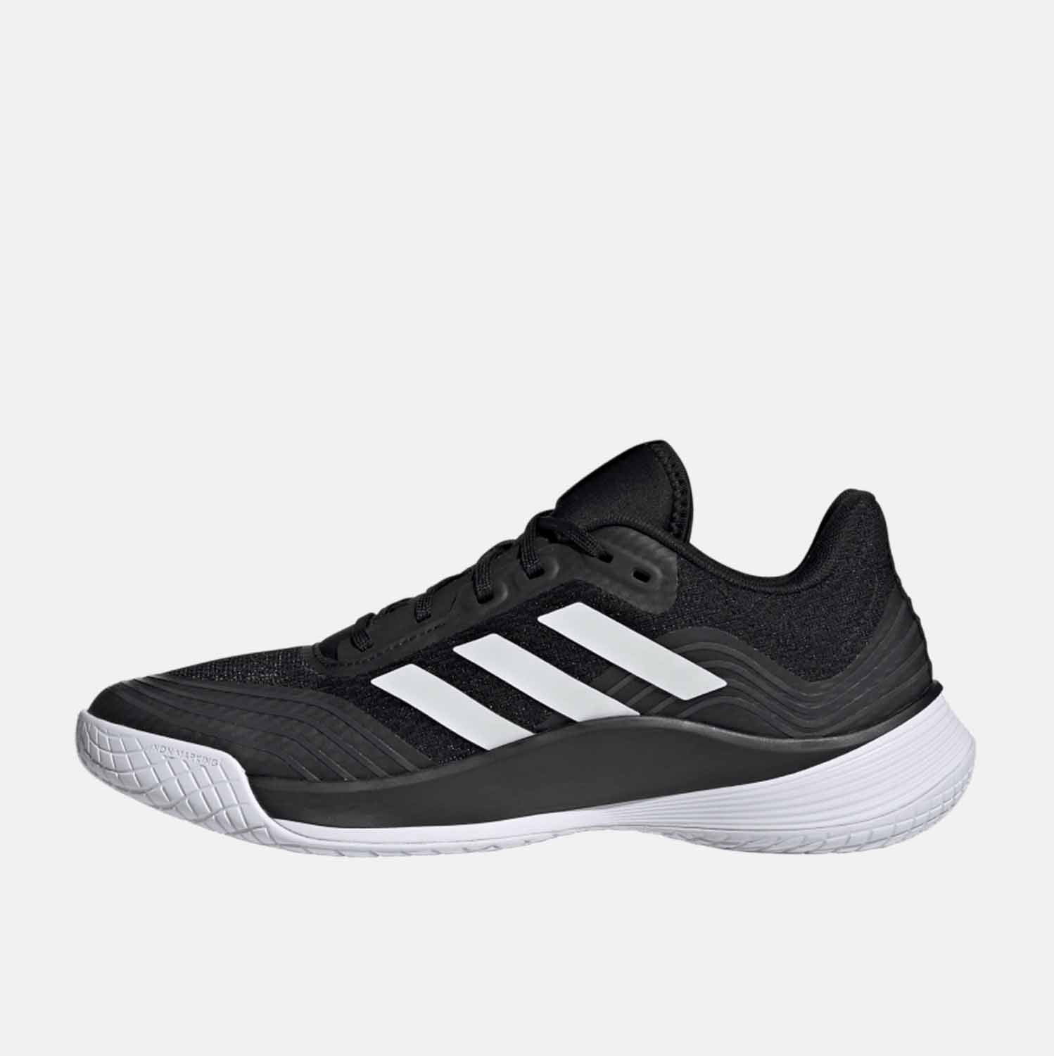 Side medial view of Women's Adidas Novaflight Volleyball Shoes.