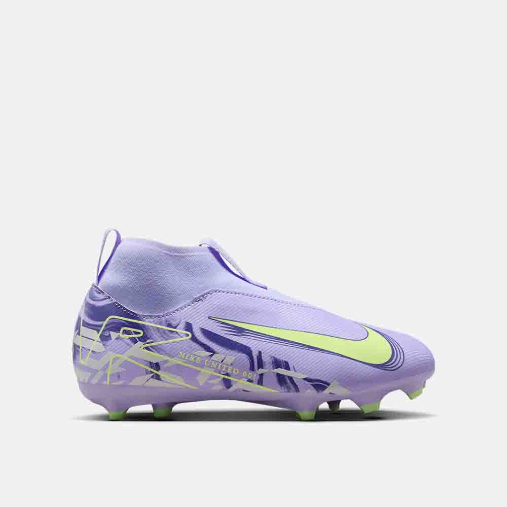 Side view of the Kids' Mercurial Superfly 10 Academy Soccer Cleats.