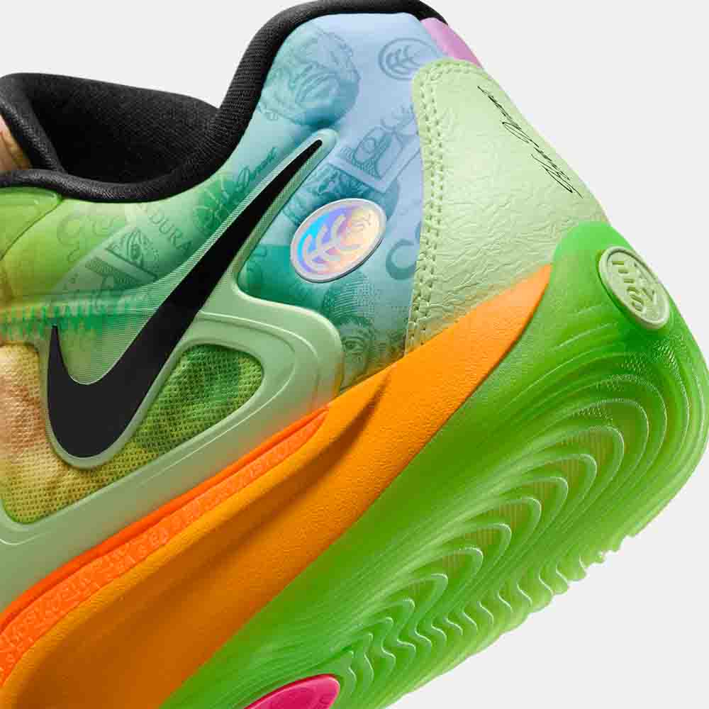 Up close, rear view of the Nike KD17.
