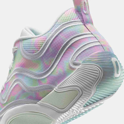 Up close, rear view of the Jordan Tatum 3 "LNY".