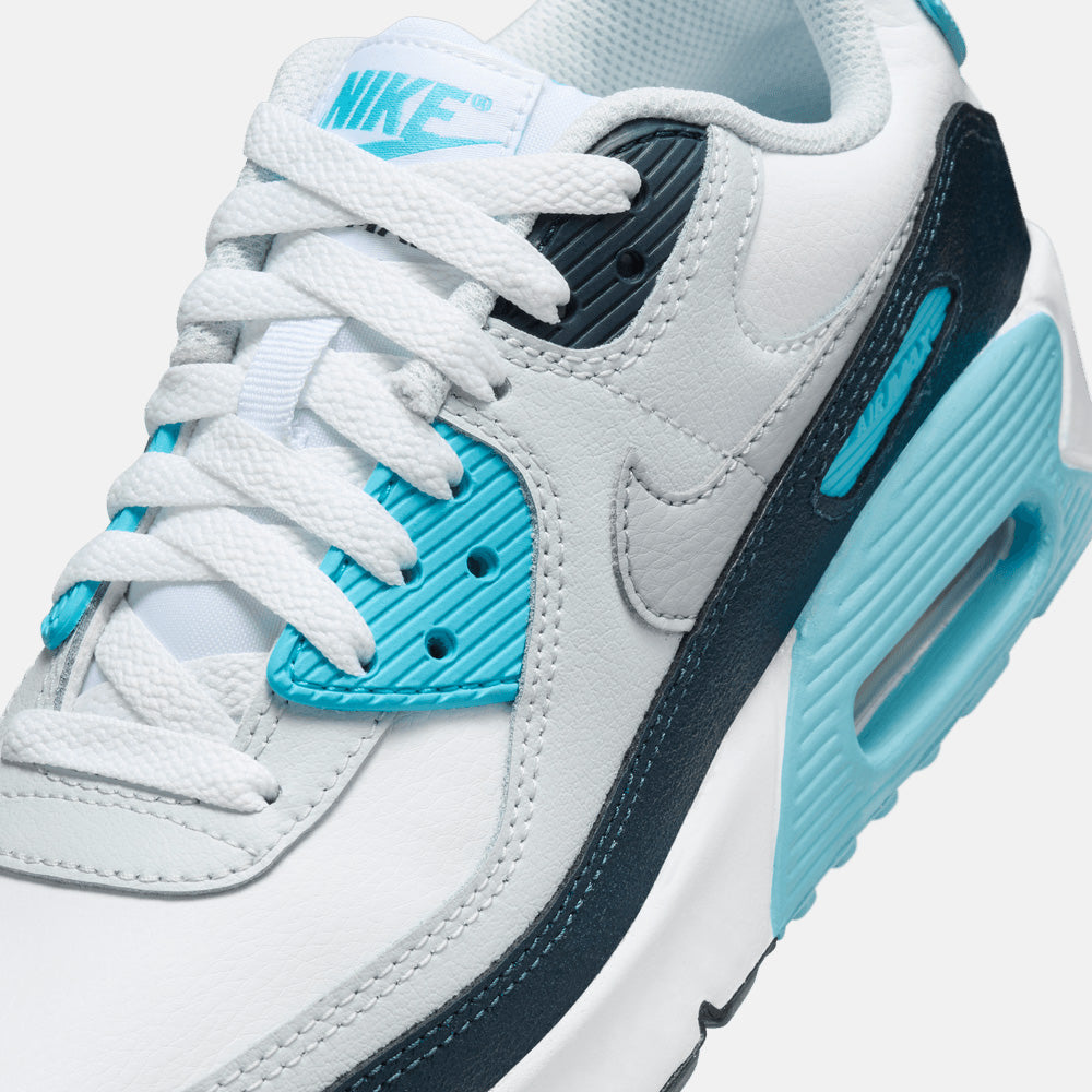Up close, front view of the Nike Kids' Air Max 90.