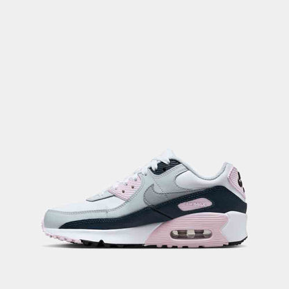 Side medial view of the Nike Kids' Air Max 90.
