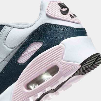 Up close, rear view of the Nike Kids' Air Max 90.