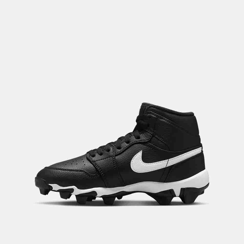 Side medial view of the Kids' Jordan 1 Mid Football Cleats.