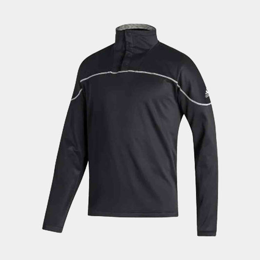 Front view of the Adidas Men's Stadium 1/4 Zip Snap Sleeve.