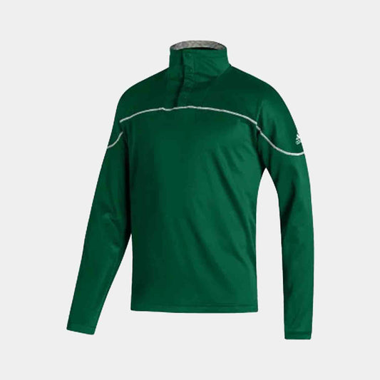 Front view of the Adidas Men's Stadium 1/4 Zip Snap Sleeve.