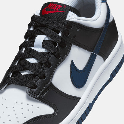 Up close, front view of the Nike Kids' Dunk Low.