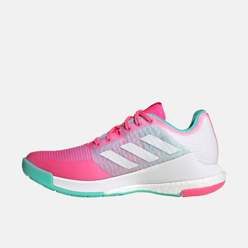 Side medial view of Women's Adidas Crazyflight Volleyball Shoe.