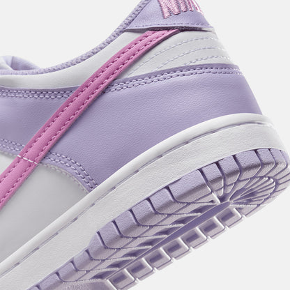 Up close, rear view of the Nike Kids' Dunk Low.
