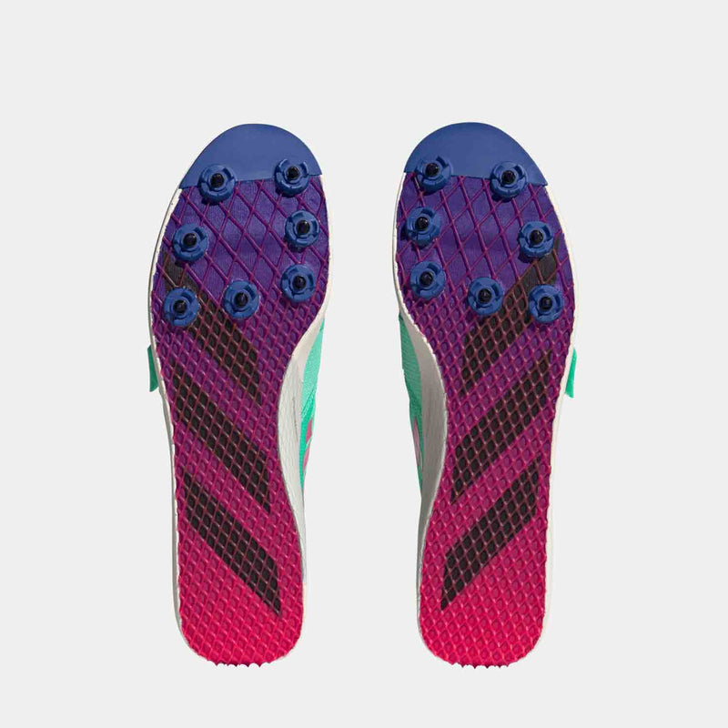 Bottom view of Adidas Adizero Triple Jump and Pole Vault Shoes.
