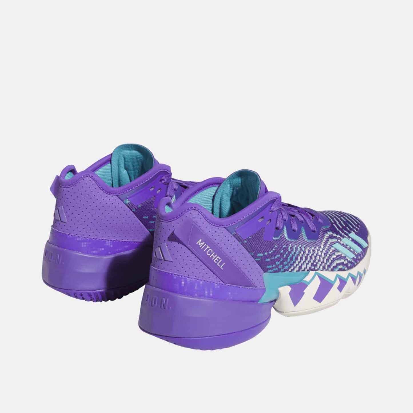 Rear view of Men's Adidas D.O.N. Issue 4 Utah Inspired Basketball Shoes.